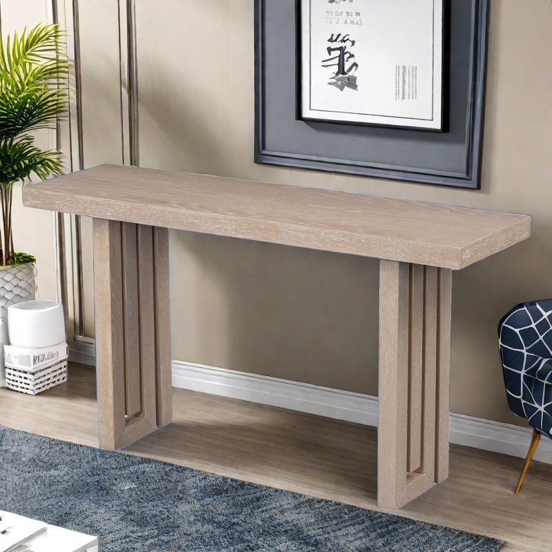 Surish 59'' Console Table, Natural Wood