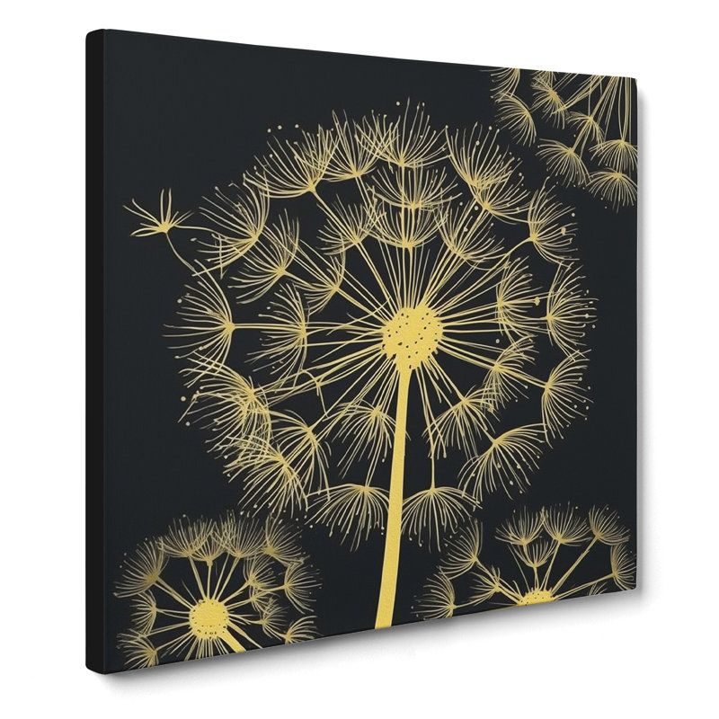 Dandelion Art Deco - Wrapped Canvas
