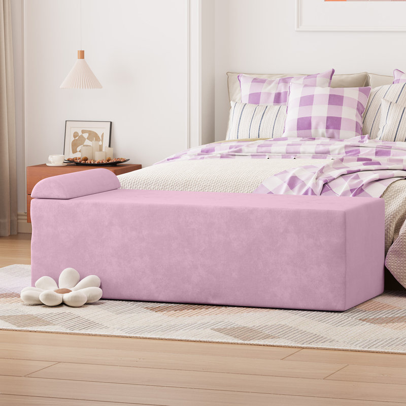  Chaise de yoga 2 en 1 pliable avec housse amovible lavable, méridienne ergonomique et banc de lit pour Home Studio, Rose