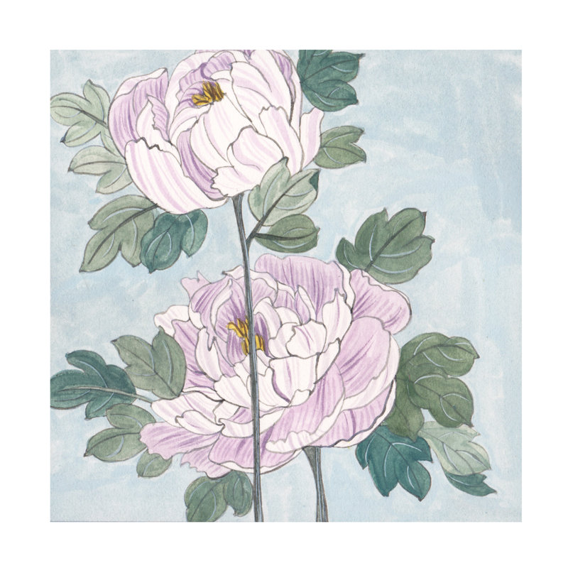 «Striped Peony IV» sur, H 14 po x l 14 po