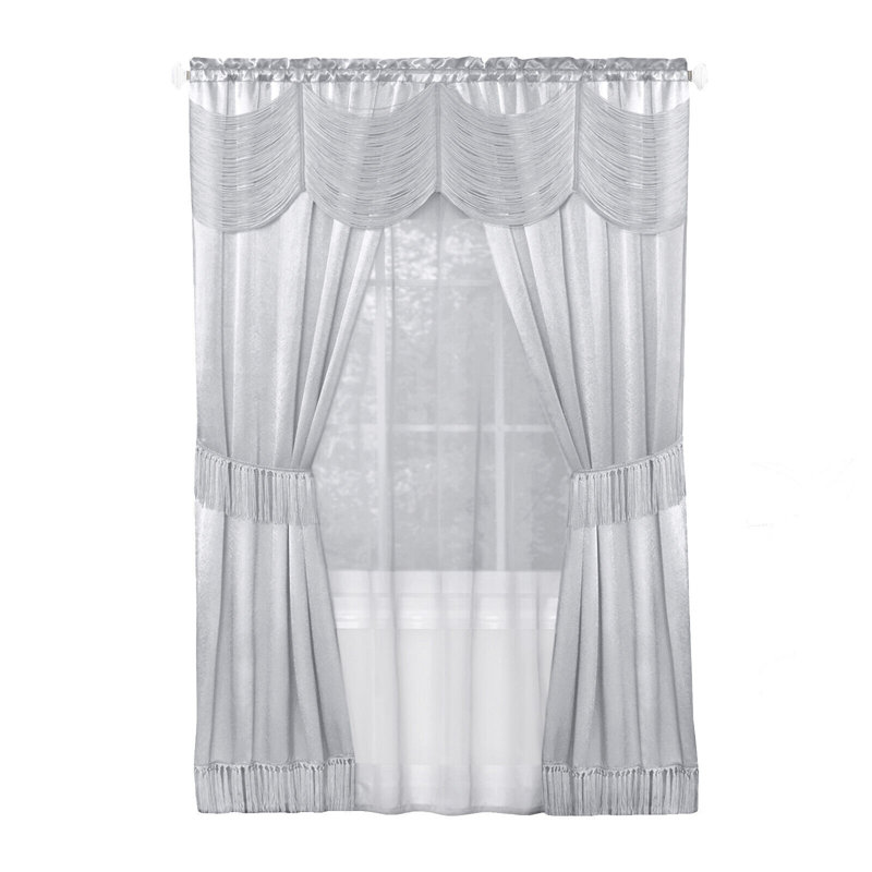 Ahnyla Room Darkening Curtain Pair, 52" W x 63" L, Silver