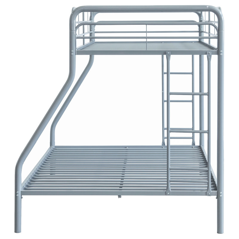 77,8 po x 56,8 po x 61,2 po, 1 pièce, métal, lit superposé simple au-dessus de double, argent