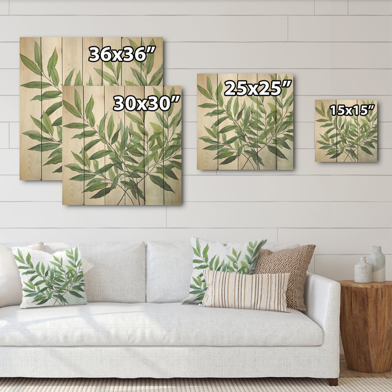 Olive, contour minimaliste, feuilles, feuillage I - feuilles, art mural sur bois de pin naturel, H 30 po x l 30 po