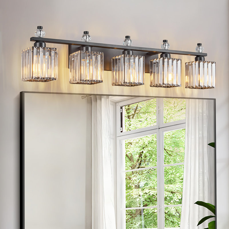 Kyneisha Bathroom Vanity Lamp Modern Crystal Vanity Lamp Bathroom Light Fixture Mirror Crystal Bathroom Vanity Lighting Fixture