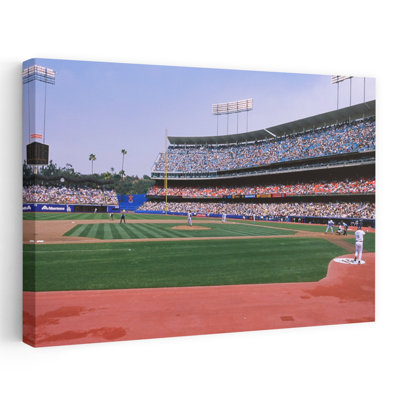 Spectators Watching A Baseball Match Dodgers Vs. Yankees Dodger Stadium Los Angeles California Usa Contemporary City Architecture Art