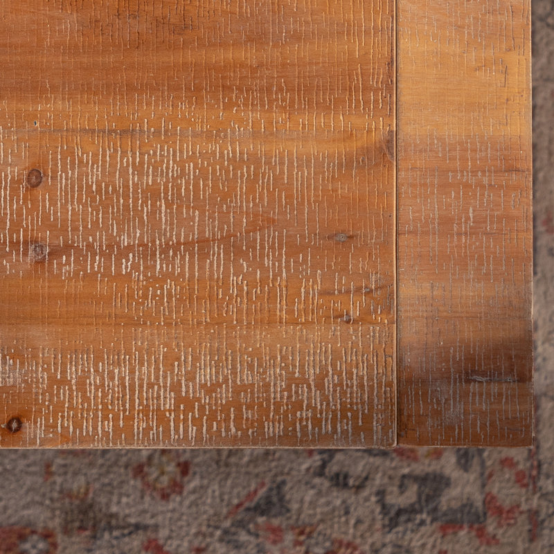Table basse rectangulaire à 2 niveaux en bois massif 47,2 po avec rangement
