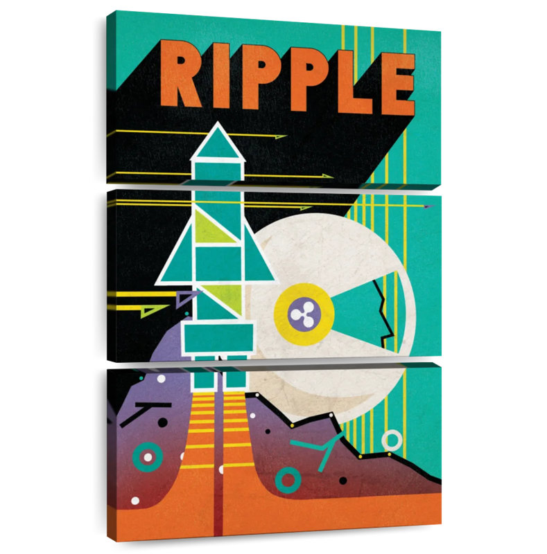 Tergel Cryptocurrency Ripple Poster, 38" H x 24" W
