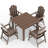 The Outdoor Courtyard Dining Set Includes A Square Table And 4 High back Beautifully Designed Dining Chairs With Armrests. It Fully Embodies Noble Taste And Attention To Guests, Making It An Ideal Choice For Hosting Guests At Home.-1949657316