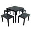 Roann Square Table with 4  Bench Garden Set