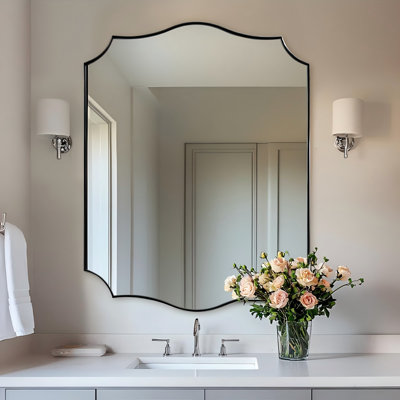 Miroir de salle de bain Anayalee Cadre en acier inoxydable