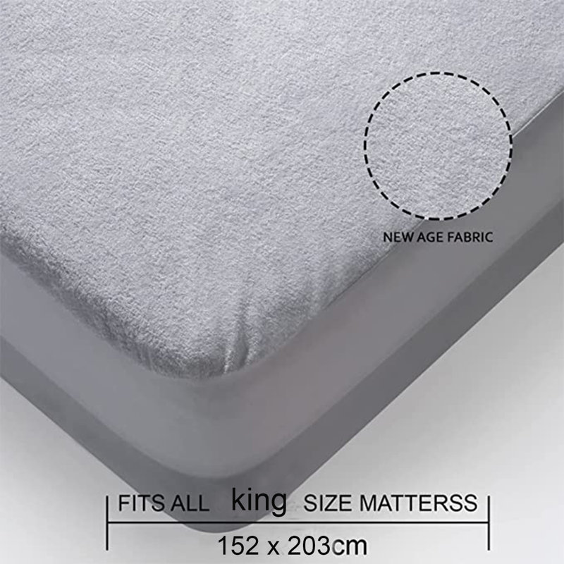 Folina Hypoallergenic and Waterproof Fitted Mattress Protector, Kingsize (5')