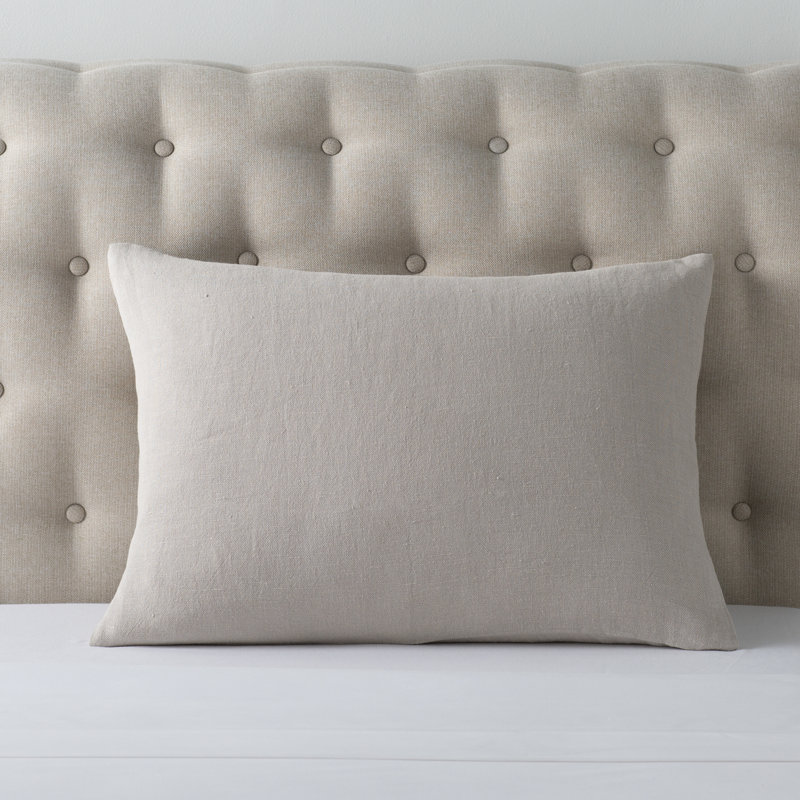 Stone Washed Linen Sham, Standard, Pearl Gray