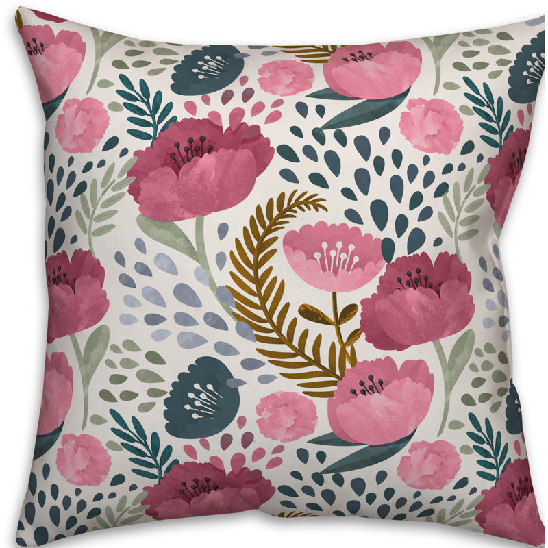 Insert de coussin floral carré, 20 po x 20 po