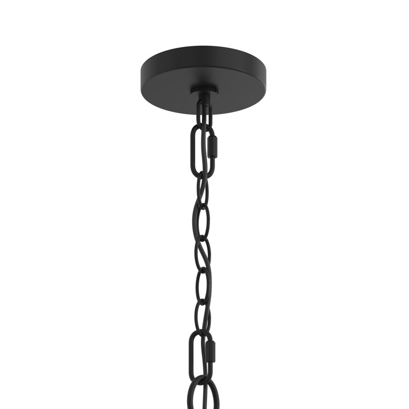 Lustre noir mat à six lumières Jheni, Noir mat