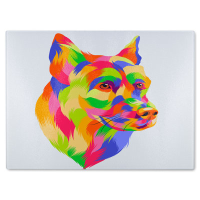 Amazing Illustration Dog Pop Art Designer Glass Chopping Board