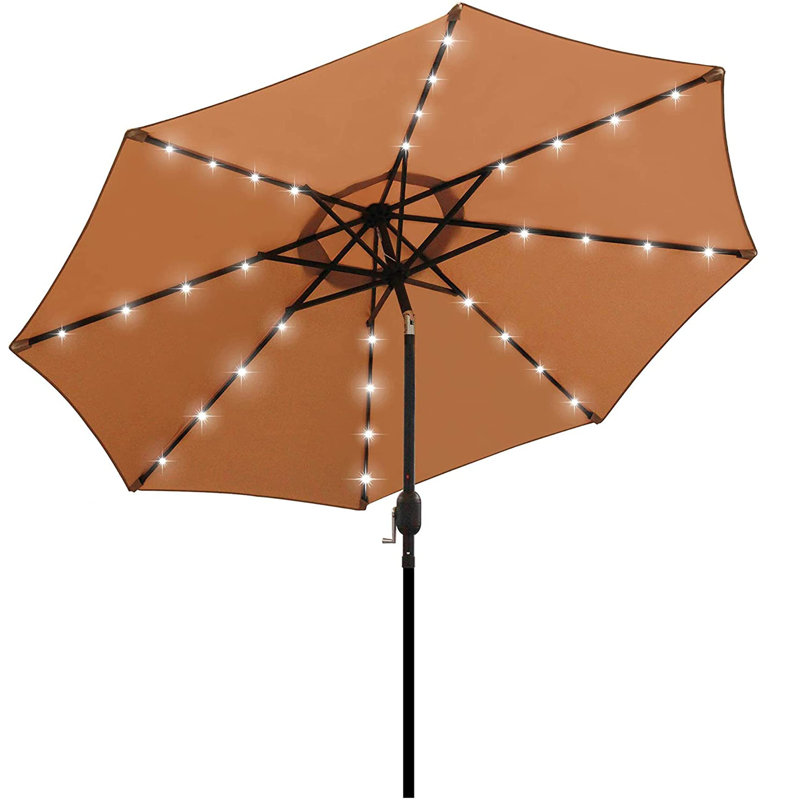 Parasol de marché éclairé 118 po Romanko, Tanné, H 98 po x l 108 po x P 108 po