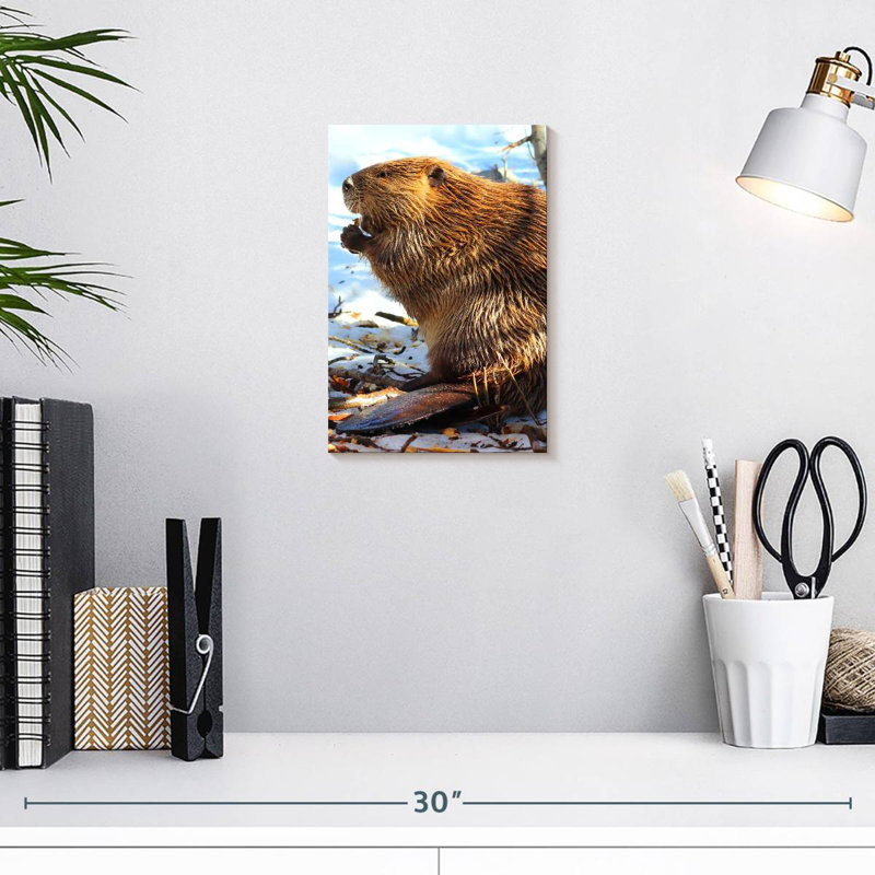 Brampt Beaver In Winter, 12" H x 8" W