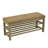 Upholstered Storage Bench with 2-Tier Shoe Rack-2009229107