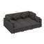 Canapé modulaire modulaire, canapé en L en forme de U avec repose-pieds mobile et 2 ports USB-117789385