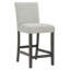 Ensemble de salle à manger à hauteur de comptoir en faux marbre gris 60 po 7 pièces avec tablette de rangement et chaises rembourrées gris clair Selena-609781155