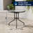 Amlie 31.5" Round Glass Metal Table with 4 Metal Aluminum Slat Stack Chairs-1277366511