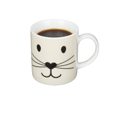 KitchenCraft 80ml Porcelain Cat Face Espresso Cups