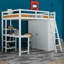 Lit mezzanine double avec garde-robe Hedieh-1262068906