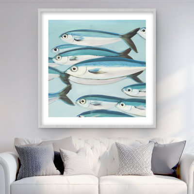 Caesio Caerulaurea Small Fish Print - Turquoise Framed Art