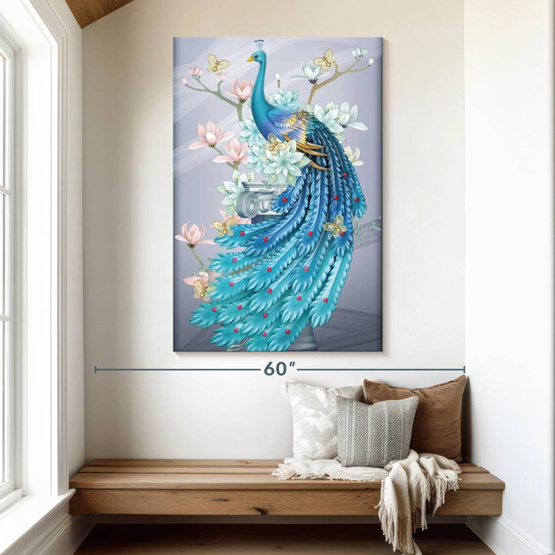 Brampt Mythical Blue Phoenix, 51" H x 34" W