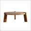 Table basse ronde en bois pour le salon, conception naturelle rustique avec assemblage facile et fabrication en bois aggloméré durable