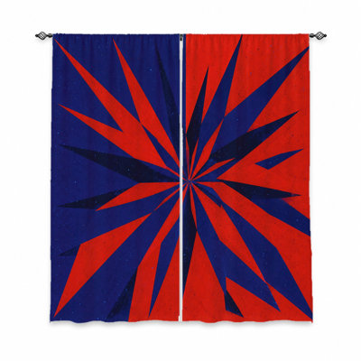 2 pièces de rideaux à éclats abstraits, motif géométrique de soleil levant, tissu filtrant la lumière, conception à passe-tringle, pour le salon, la chambre à coucher, le balcon et la cuisine