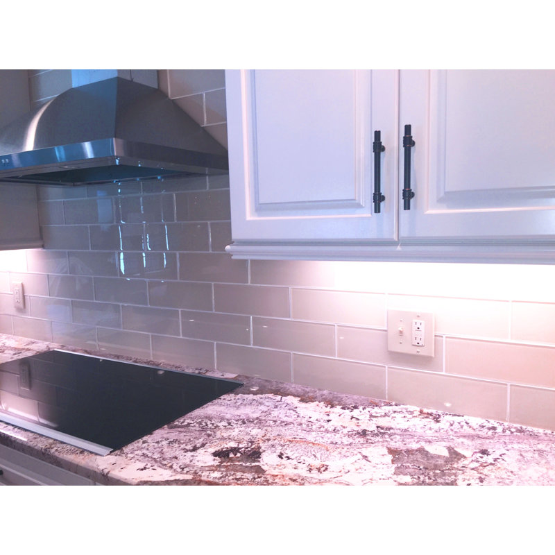 Xenon Glass Mosaic Tile Polished Finish Waterproof for Backsplashes and Shower Walls - 1 Sq Ft., Cream