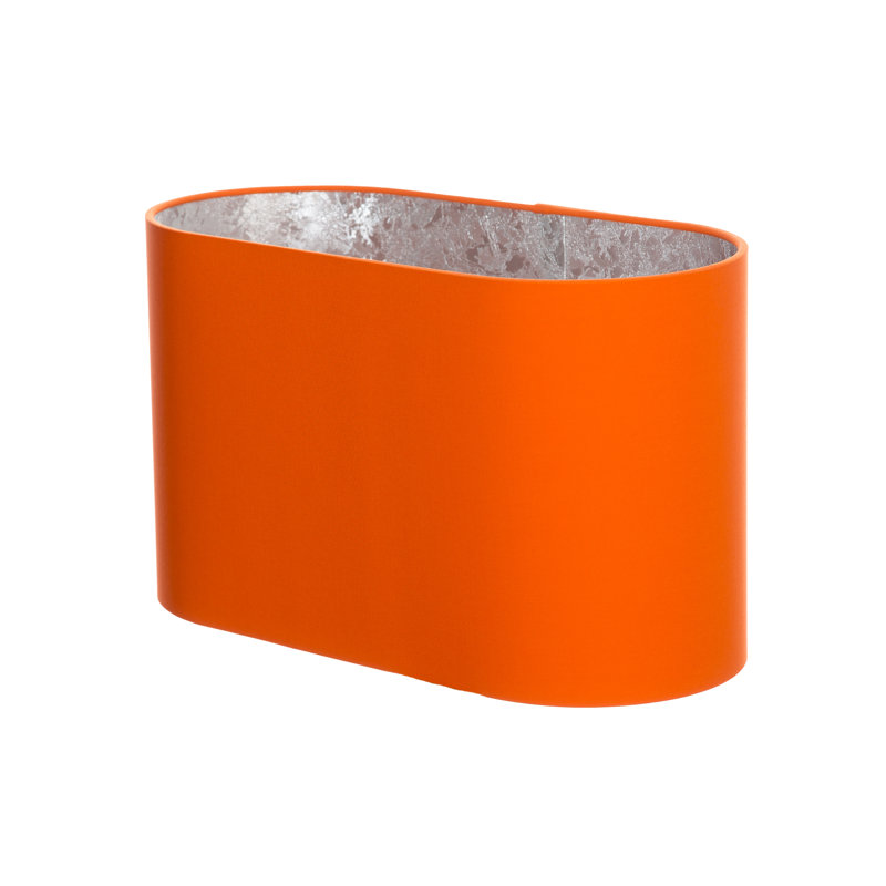58.42cm H Cotton Oval Lamp Shade ( Screw On ), Tangerine/Silver, 23cm H x 38cm W x 18cm D