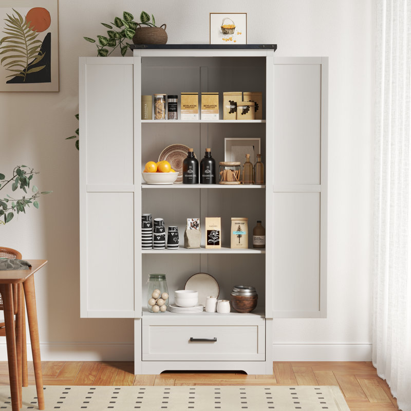 Armoire de cuisine 72 po Farmhouse, Blanc