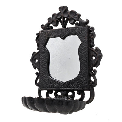 Porte-savon en fonte noir avec miroir