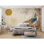 Adhésif mural beige paon rétro-742846170