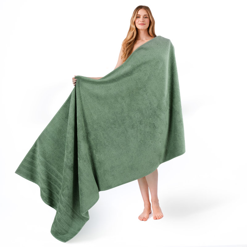 Darcelle 100% Cotton 35x70 Jumbo Large Bath Sheet, Sage Green