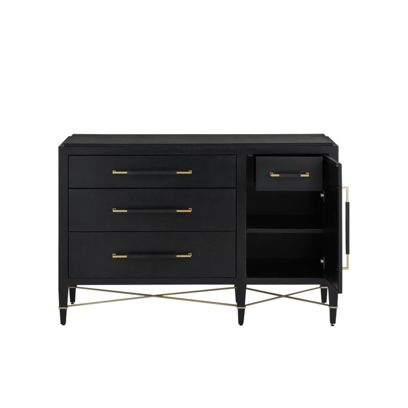Verona Solid Wood Accent Cabinet, Black