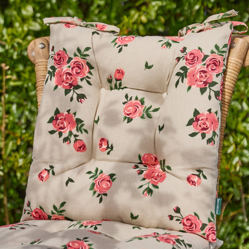 Set Of Two Rose Seat Pads, Pink
