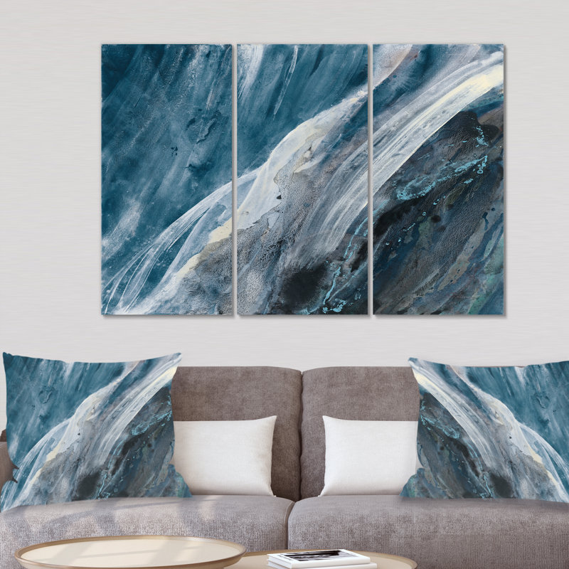 «Splash Blue Indigo», peinture à multiples images sur toile, H 28 po x l 36 po x P 1 po