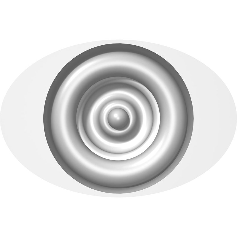 Rosette de dalton avec bord biseauté Standard, H 2 po x l 3 po x P 0,75 po