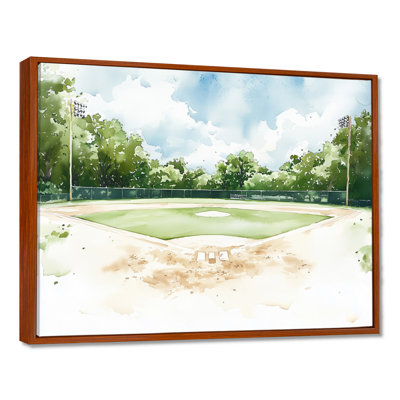 Watercolor Baseball Field Horizon - Sport Baseball Wall Décor