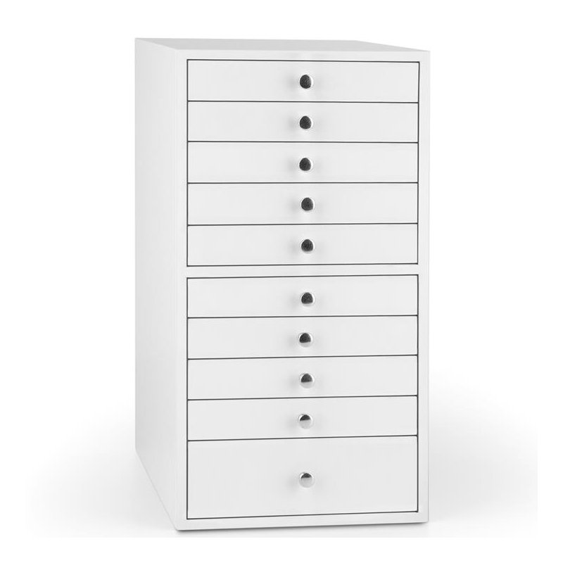 Jewellery Box + Drawers, White