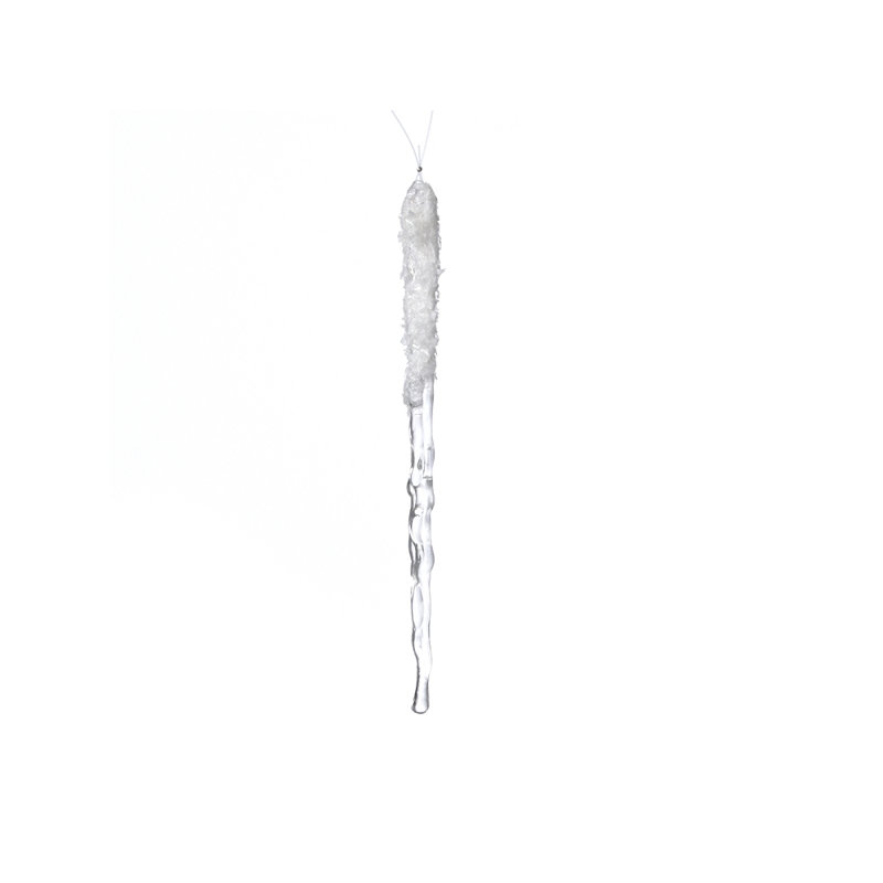 Glaçon acrylique avec accessoire de décoration à neige, H 7,5 po x l 1 po x P 1 po