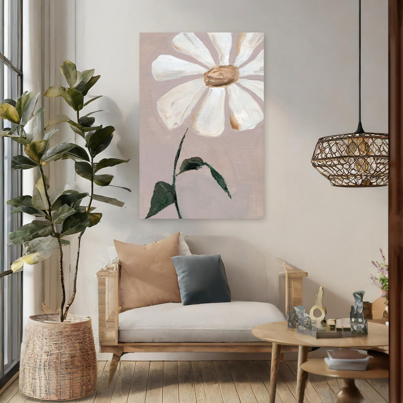 Soft White Daisy Delicate Minimalist Rustic Daisy Flower Nature Wall Art