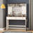 43" Farmhouse Vanity – Lighted 3-Color Mirror, Touch-Dim, Slide-Top Drawer, Hair-Dryer Shelf, Pure-White MDF Finish