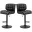 Ensemble de 2 tabourets de bar avec siège réglable, coussin épais rembourré et repose-pieds en métal pour bar personnel, brun-1036664481
