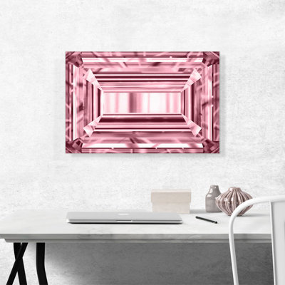 " Pink Emerald Cut Diamond Jewel "