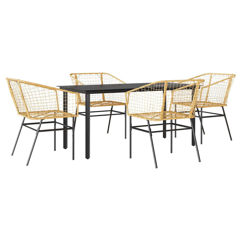 Rectangular 5 - Piece 4 - Person 160Cm L Outdoor Table Set, Natural