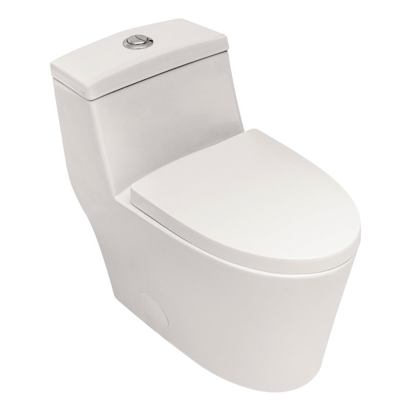 Ceramic Toilet With Dual Flush Function And Gentle Seat Smooth Glaze Soft Close Cover